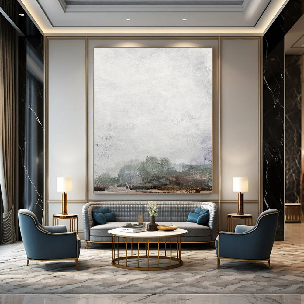 Subtle Misty Landscape Abstract for Minimalist Studies HENG222