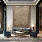 Beige Textured Cubes Abstract Painting for Minimalist Living Spaces HENG490