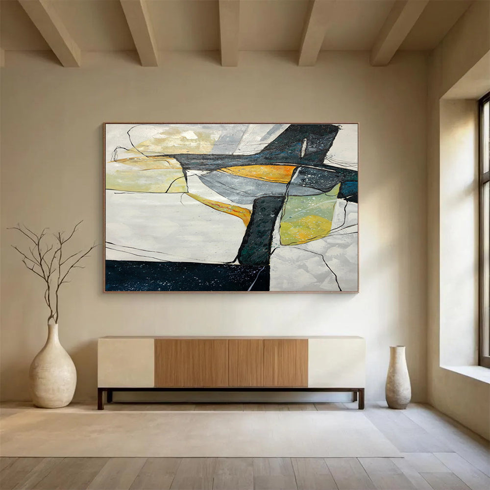 Geometric Abstract Modern Painting for Contemporary Spaces YHT037