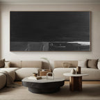 Dark Black Urban Alley Abstract Painting with Mysterious Ambiance WINK016
