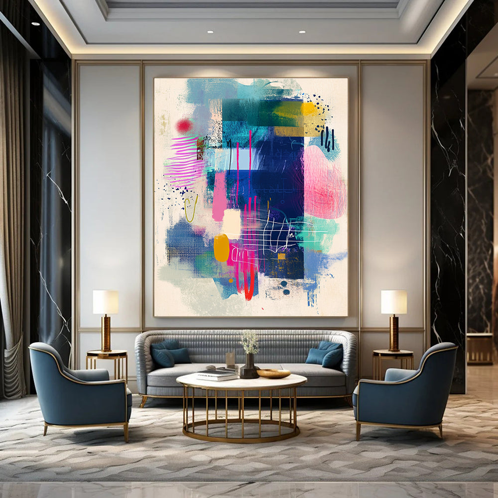 Colorful Mixed Abstract Forms Painting of Artistic Freedom GAB0099