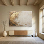 Golden Crescent Abstract Painting for Elegant Interiors YHT080