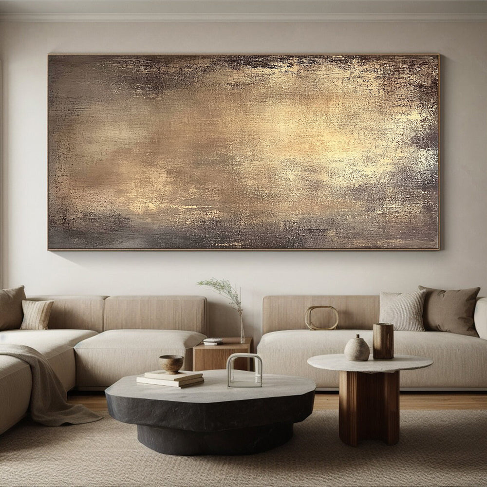 Gold Textured Surface Abstract Painting with Subtle Luxury WINK135
