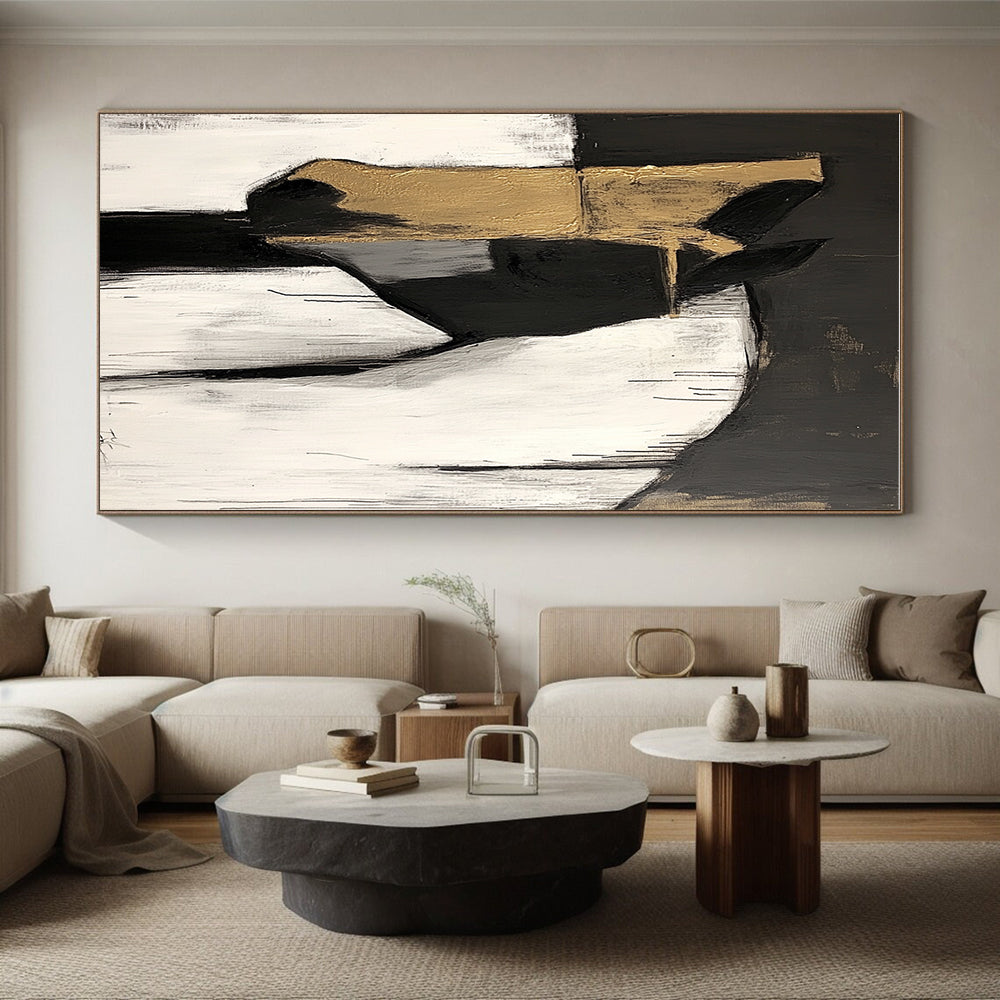 Abstract Horse Portrait Painting with Gold Accents WINK610