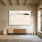 Black - Line Minimalist Abstract Painting for Contemporary Galleries YHT056