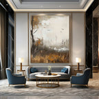 Abstract Landscape with Birds Painting for Nature - Lover's Studies HENG484