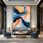 Colorful Flowing Abstract Painting for Art Deco - Styled Lounges GAB1125