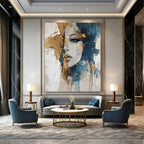 Portrait with Gold Accents Abstract Painting for Glamorous Boudoirs GAB0825