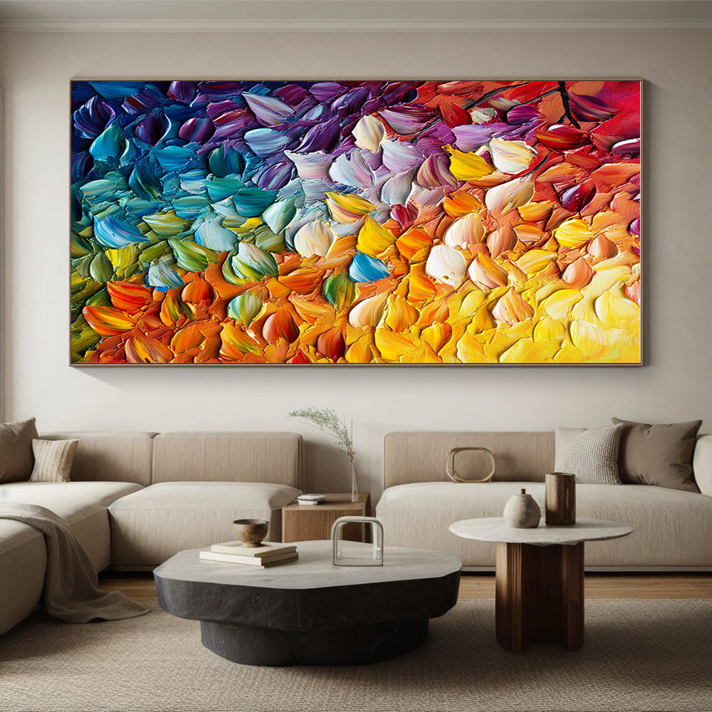 Colorful Petal Abstract Painting with Impasto Technique WINK833