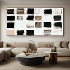 Monochrome Color Swatches Abstract Painting with Textured Hues WINK111