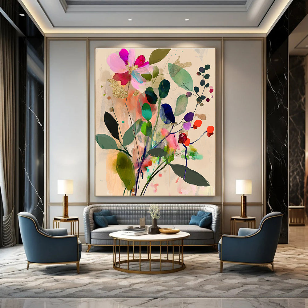 Colorful Floral Abstract - Whimsical Botanical Abstract Art GAB0477