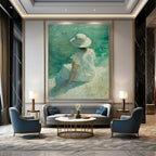 Lady by the Sea Abstract Painting for Coastal Home Bedrooms HENG088