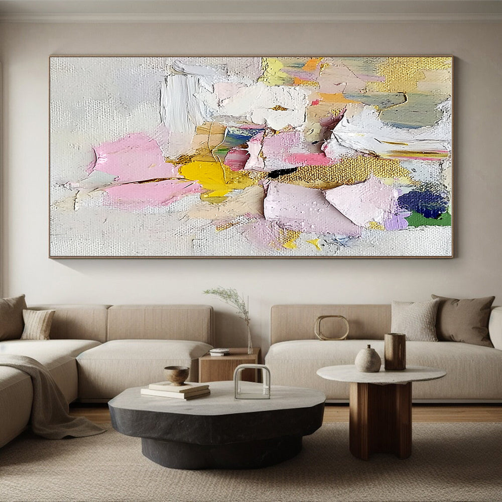 Colorful Collage - style Abstract Painting with Textured Layers WINK620