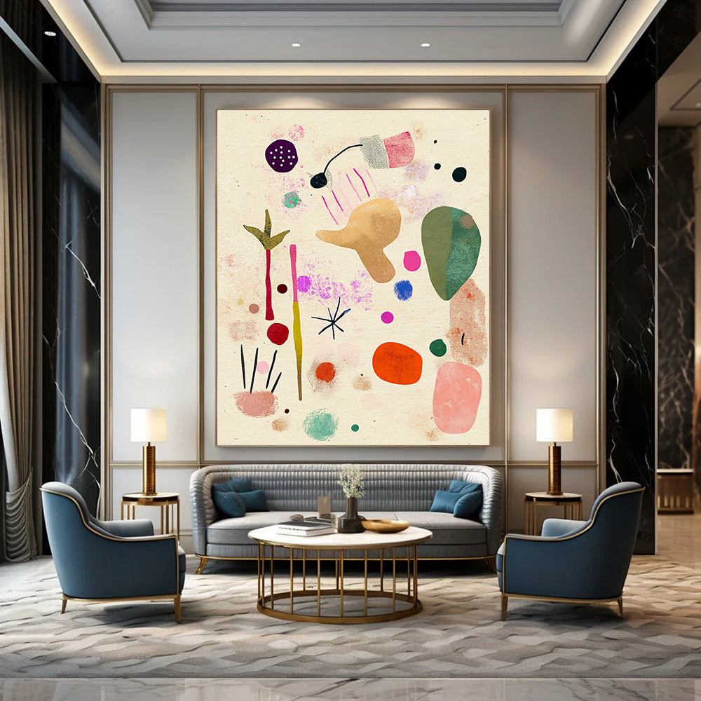 Abstract Colorful Shapes Painting for Bohemian - Style Kids’ Rooms GAB1326