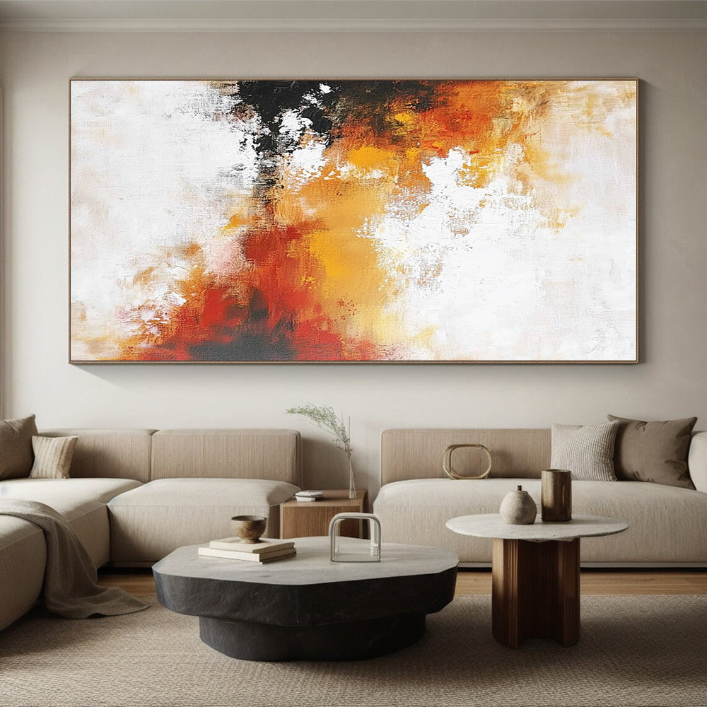 Orange Red Abstract Painting with Fiery Ambience WINK699