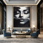 Woman’s Face in Water Evocative Abstract Painting for Thoughtful Spaces GAB1426