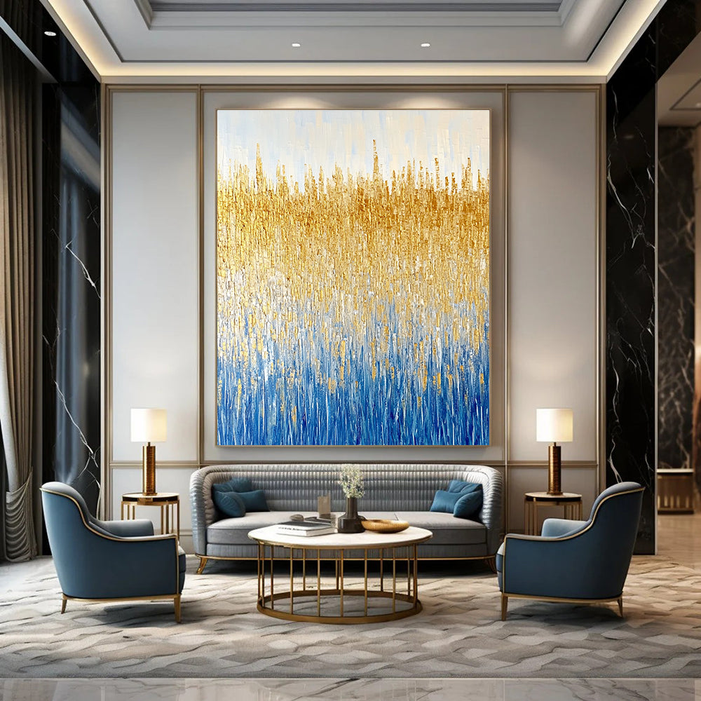 Golden Reeds Abstract Painting for Luxurious Decor GAB0708