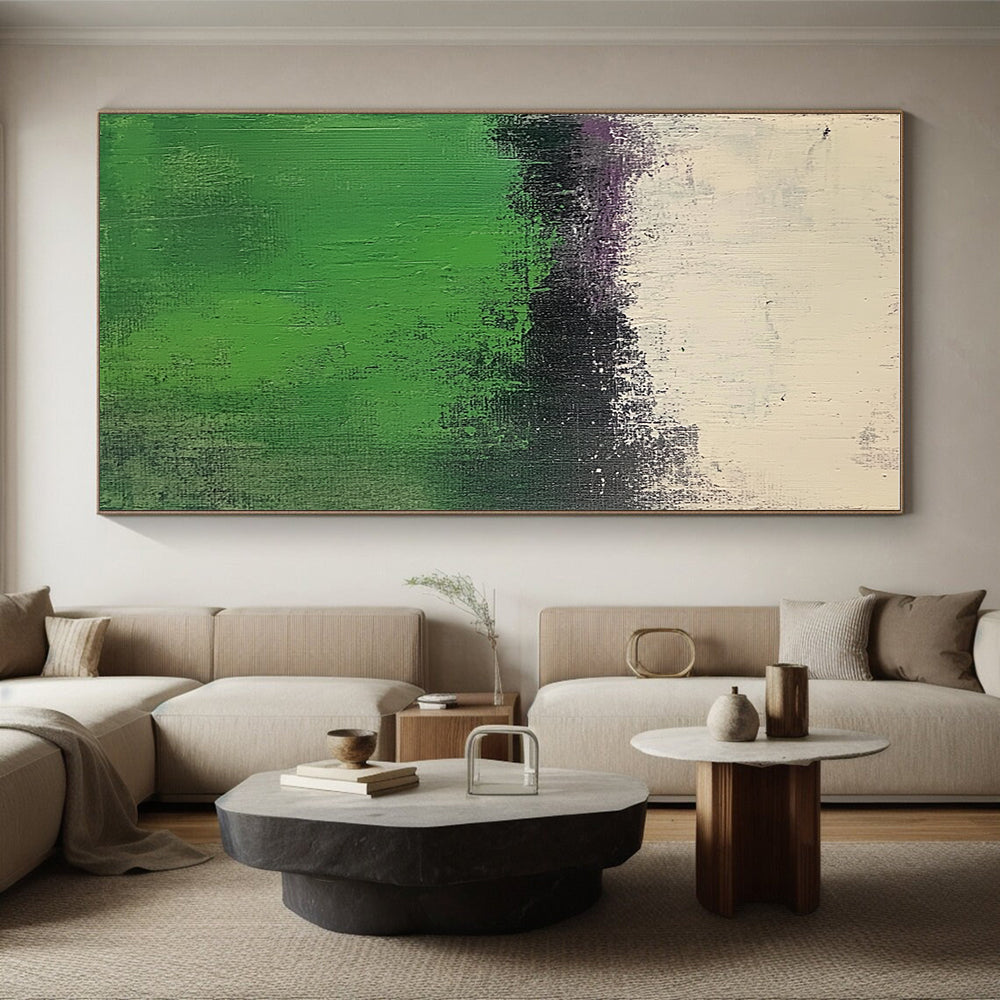Green Purple Abstract Painting with Nature - Inspired Hues WINK568
