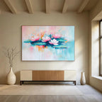 Pastel Lotus Flowers with Gentle Reflections Abstract Painting ABS356