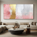 Pink - Gray - Gold Abstract Painting with Feminine Sophistication WINK443