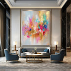 Pastel and Gold Abstract Painting for Feminine - Inspired Boutiques GAB0894
