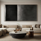 Monochromatic Black Gradient Abstract Painting with Subtle Depth WINK163