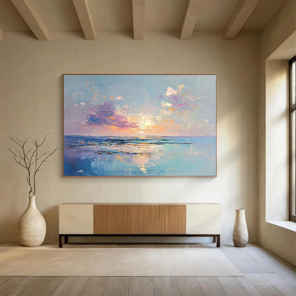 Purple - hued Sunset Ocean - Mystical Evening by the Sea ABS010