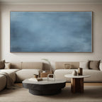 Smooth Blue Surface Abstract Painting with Calming Serenity WINK134