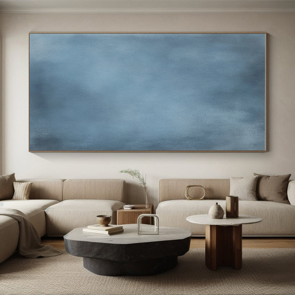 Smooth Blue Surface Abstract Painting with Calming Serenity WINK134