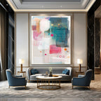 Mesh and Shape Collage Textured Graphic Abstract Painting GAB0247