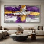 Purple Gold Gray Abstract Painting with Regal Contrasts WINK521