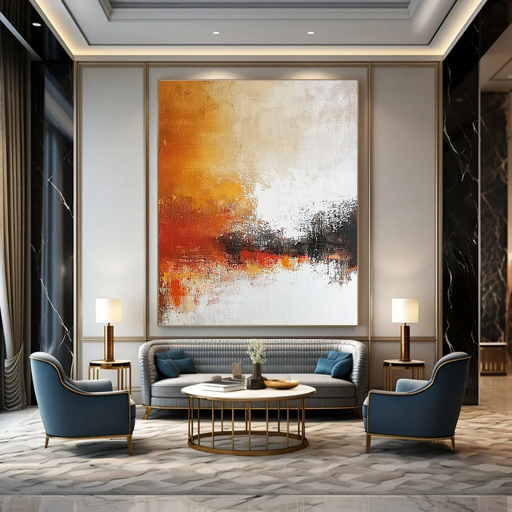 Warm Tones Abstract Painting for Rustic - Style Living Rooms GAB0927