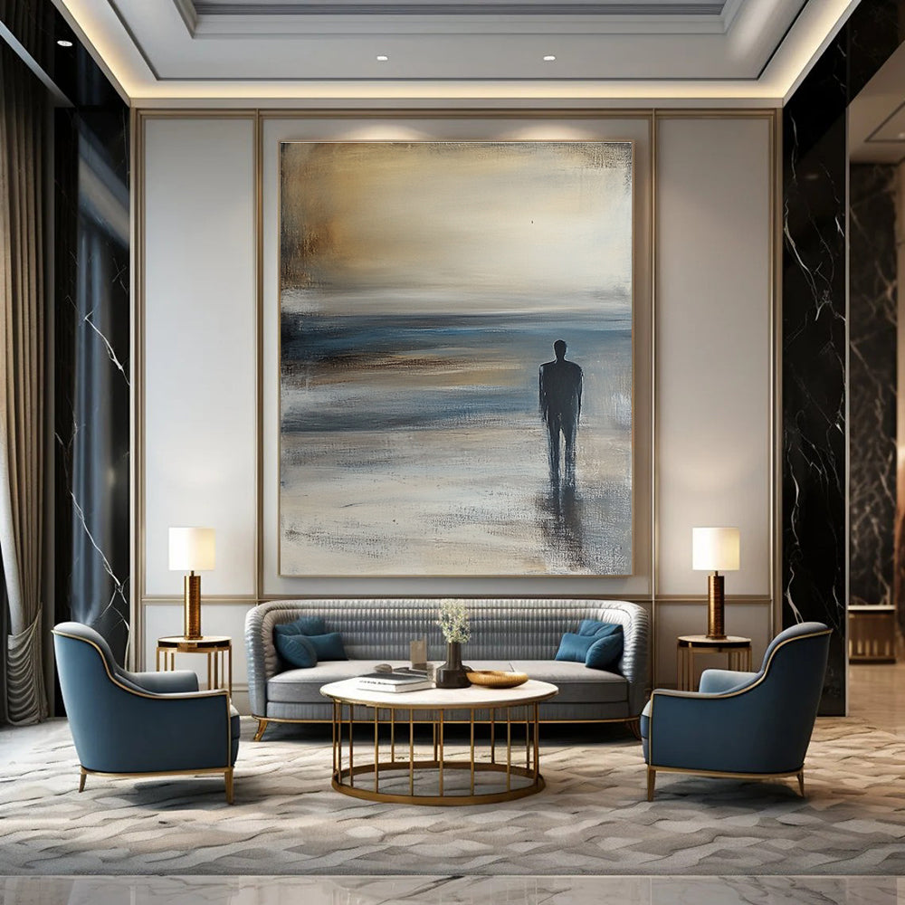 Solitary Figure Abstract Painting for Thoughtful - Styled Studies GAB1065