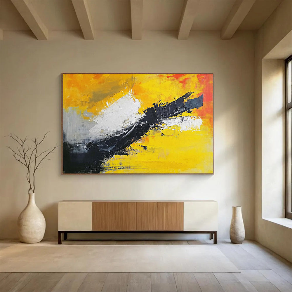 Dynamic Color Clash Abstract Painting with Bold Expressive Strokes ABS551