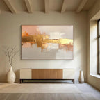 Gold and Beige Abstract with Textured Layers Abstract Painting ABS375