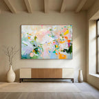 Vivid Floral Abstract Painting with Lush Expressive Brushstrokes ABS542