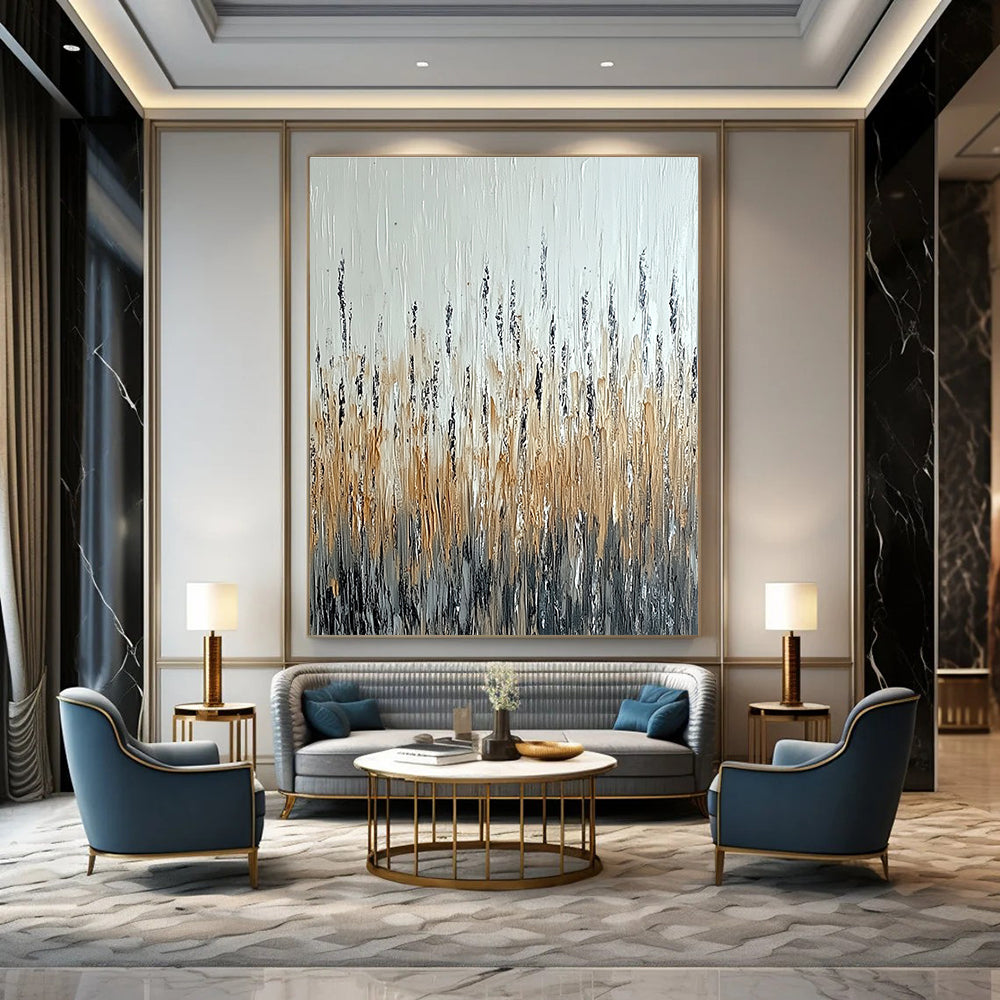 Reed - Like Abstract Painting for Nature - Inspired Decor GAB0699