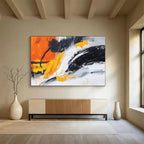 Orange and Black Dynamic Abstract Painting ABS301
