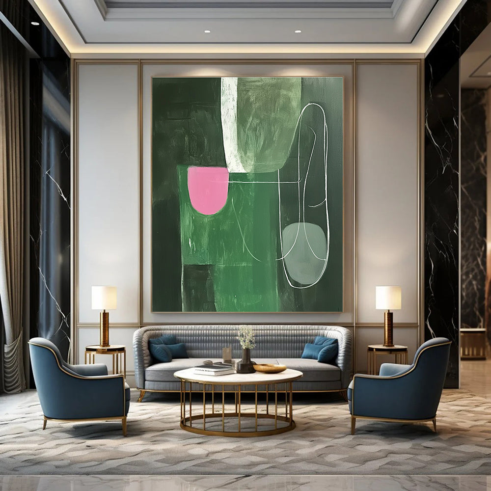 Color Block Abstract Painting for Contemporary Office Reception Areas GAB1335