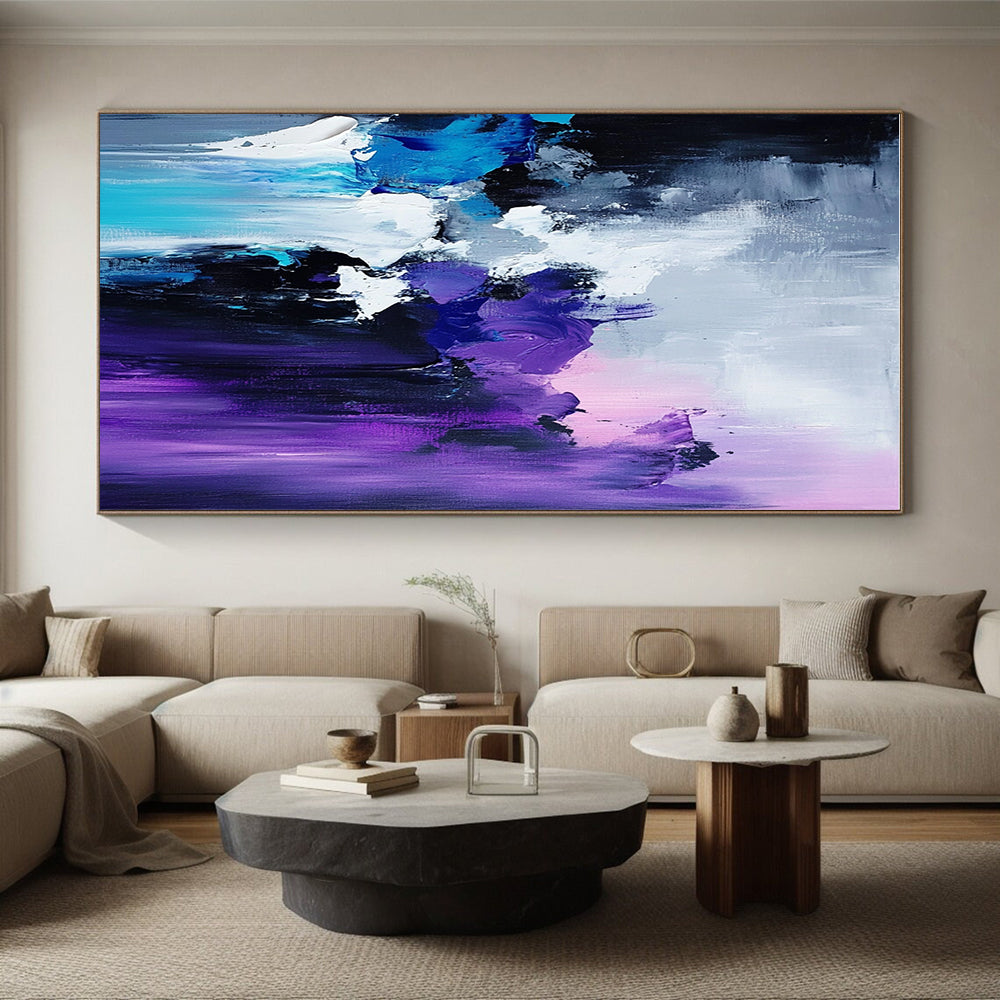 Purple Blue White Abstract Painting with Mystical Depths WINK515
