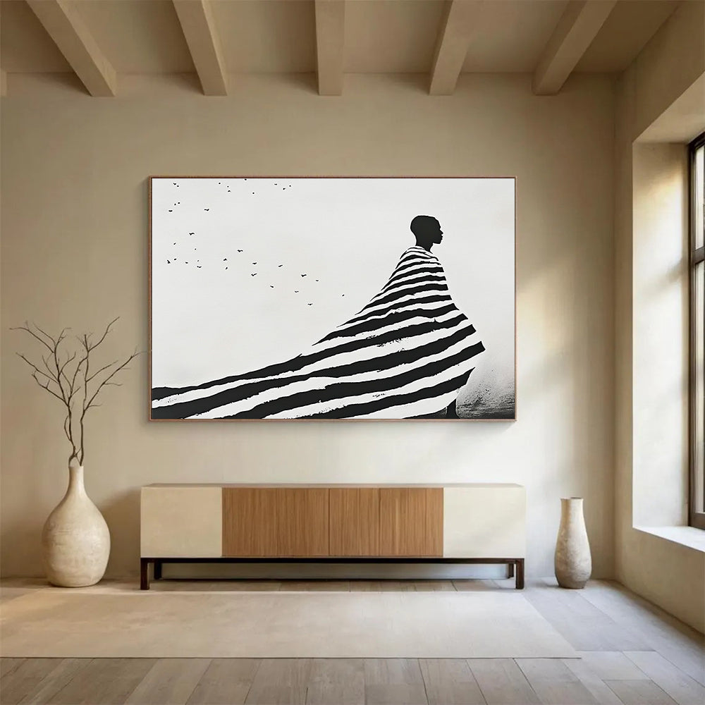 Silhouette with Striped Cloak - Mystery and Movement ABS019