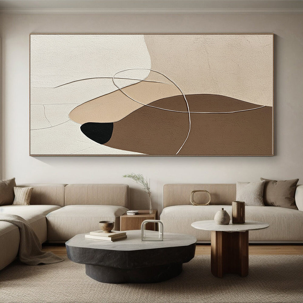 Neutral Shapes with Lines Abstract Painting with Calm Intricacy WINK149