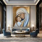Madonna and Child Spiritual Abstract Painting for Religious Spaces GAB1479