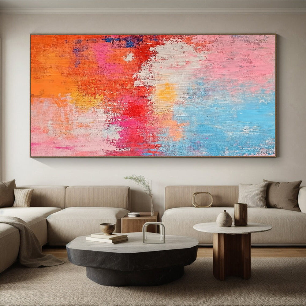 Pink Orange Abstract Painting with Playful Warmth WINK698