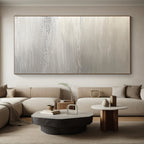 Silver Textured Layers Abstract Painting with Subtle Shimmer WINK117