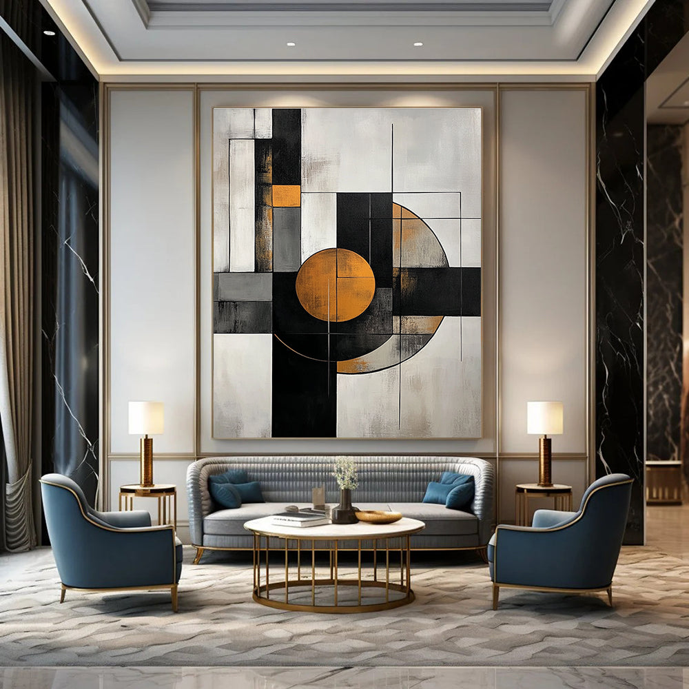 Geometric Abstract Composition - Modern Minimalist Abstract Painting GAB0640