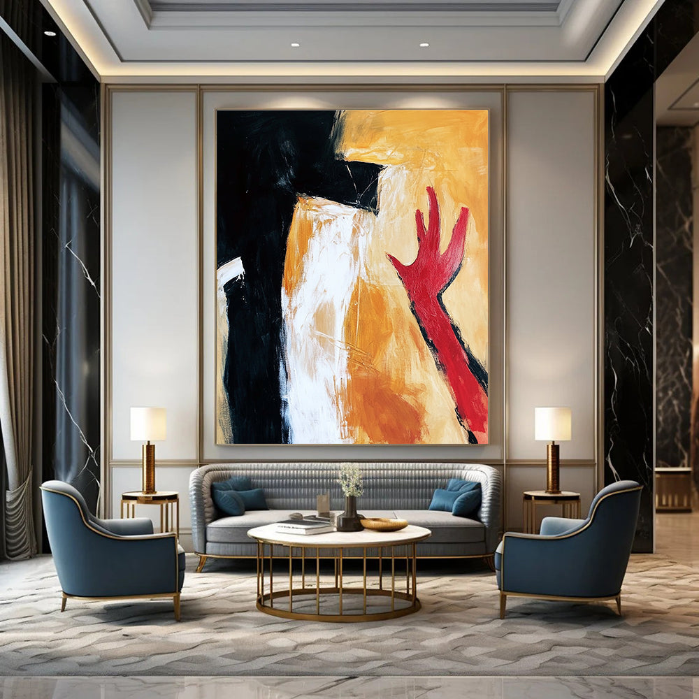 Minimalist Abstract Gesture Painting for Contemporary Studies GAB1113