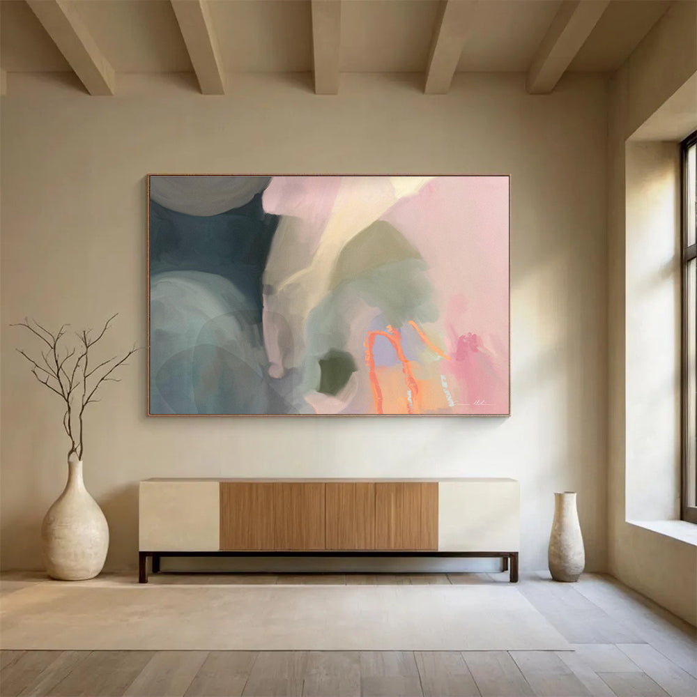 Soft Color Abstract Painting for Bohemian - Style Cafes YHT404