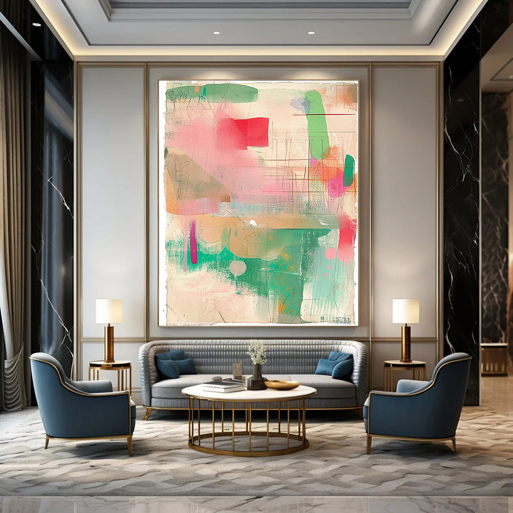 Pastel Color Fusion Softly Blended Abstract Painting GAB0245