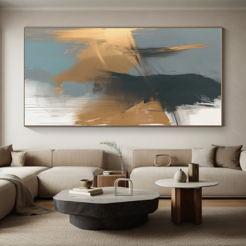 Gray Gold Abstract Painting with Subtle Luxury WINK780